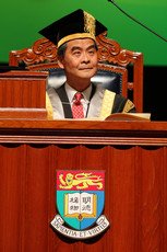 The Chancellor of the University, The Honourable Mr LEUNG Chun Ying presides over the Congregation