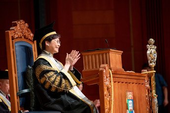 The Chancellor of the University, The Honourable Mrs Carrie LAM presides over the Congregation