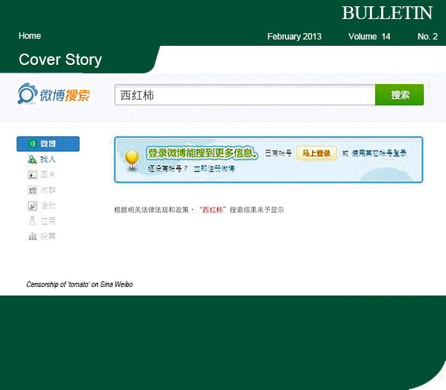 Censorship of 'tomato' on Sina Weibo