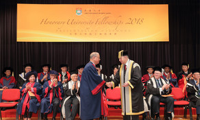 (From left) Professor Lee Chack-fan and Pro-Chancellor Dr the Honourable Sir David Li Kwok-po