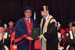 (From left) Professor Lee Chack-fan and Pro-Chancellor Dr the Honourable Sir David Li Kwok-po