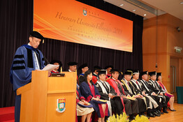 HKU Dean of Social Sciences, Professor William Hayward delivers citation for Ms Cecilia Ho