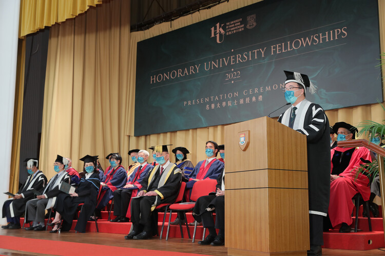 HKU President Professor Xiang Zhang gives a welcoming address 