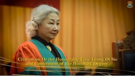 Conferment of the Honorary Degree upon Dr the Honourable Elsie LEUNG Oi Sie