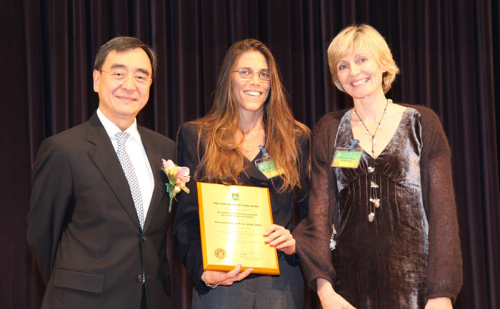 Dr Alison Mary McManus (middle) and Robin Rochelle Mellecker (right) received the 2009 Research Output Prize presented by the then Pro-Vice-Chancellor Professor Richard Wong (left). Dr Alison Mary McManus (middle) and Robin Rochelle Mellecker (right) received the 2009 Research Output Prize presented by the then Pro-Vice-Chancellor Professor Richard Wong (left).