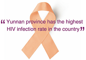 Yunnan province has the highest HIV infection rate in the country.