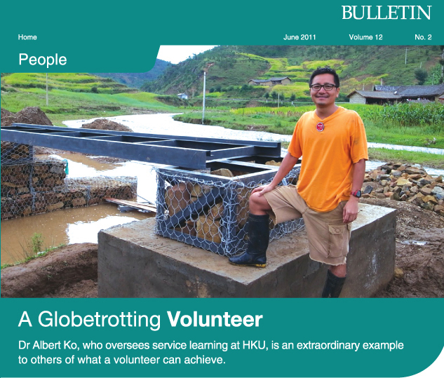 A Globetrotting Volunteer.
Dr Albert Ko, who oversees service learning at HKU, is an extraordinary example to others of what a volunteer can achieve.
