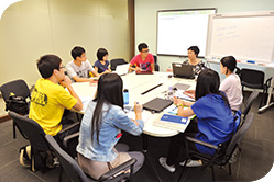 Interactive white boards can be found in every room in the Problem-based Learning Suite to facilitate synchronous large screen engagement.