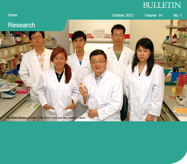Dr Chen Zhiwei (middle in the front row) and his research team