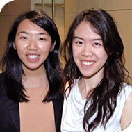 Janice (left) and Joyce (right), both second-year BBA(Law) students, have gained valuable experience through participating in Soap Cycling.