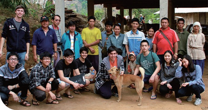 Members of the student group Sustainable Generation in rural Thailand