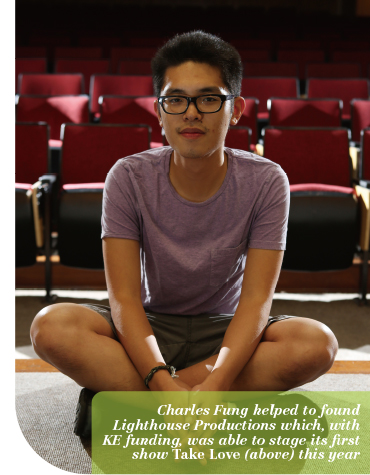 Charles Fung helped to found Lighthouse Productions which, with KE funding, was able to stage its first show Take Love this year