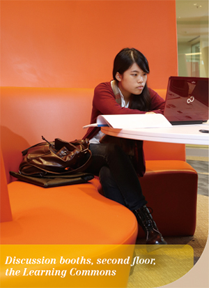 Discussion booths, second floor the Learning Commons